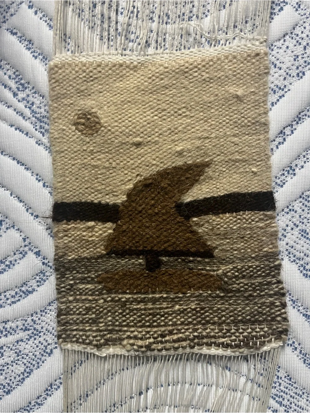 Handwoven Southwestern Tapestry Belt in Tan and Brown, 10mini tapestry connect
